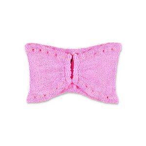 REINA OLGA Textured Bandeau Swim Top Women HOT PINK Beachwear